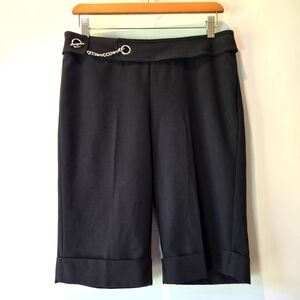 WHBM Women's Black Long Bermuda Dress Shorts Size 4